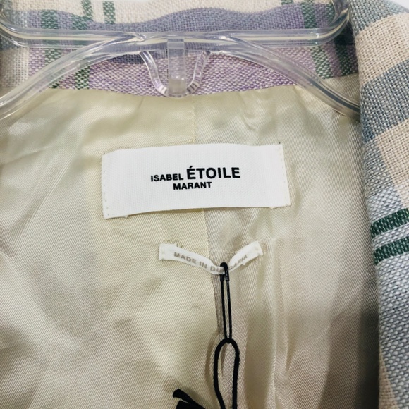 Isabel Marant Etoile $675 Celedon Veste Ilindae Pastel Plaid Blazer Line… - Picture 7 of 16
